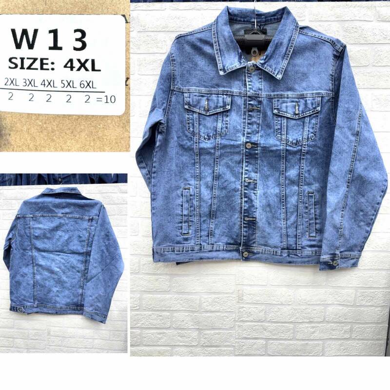 Kurtka jeansowa męska Roz 2XL-6XL, 1 Kolor Paczka 10 szt